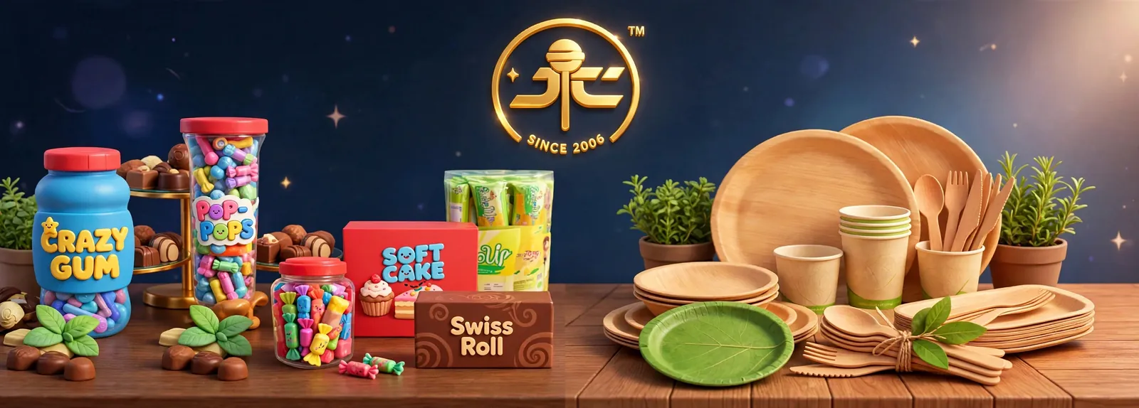 Jeet Trading Company product range — chocolates, candies, snacks and party essentials