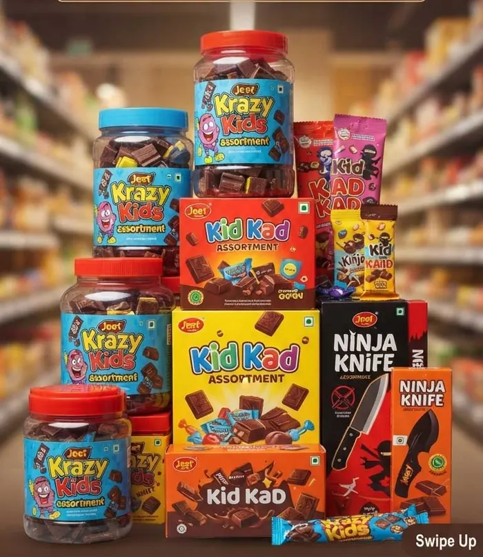 Krazy Kids novelty range including Kid Kad and Ninja Knife assortment jars
