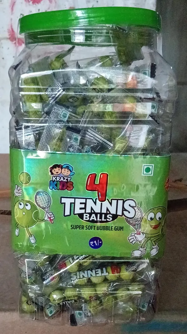 Krazy Kids 4 Tennis Balls super soft bubble gum